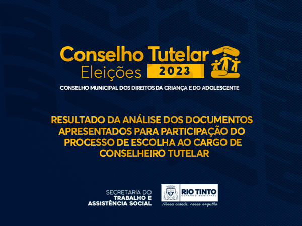 Eleições do Conselho Tutelar: Resultado da Análise dos Documentos  e conteúdo programático da prova