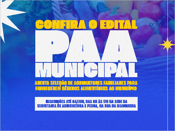 EDITAL DE CHAMADA PÚBLICA N° 01/2026 ? SELEÇÃO DE AGRICULTORES (AS) FAMILIARES PARA FORNECIMENTO DE GÊNEROS ALIMENTÍCIOS